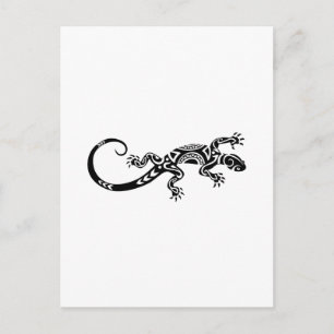 lizard Maori tattoo Briefkaart