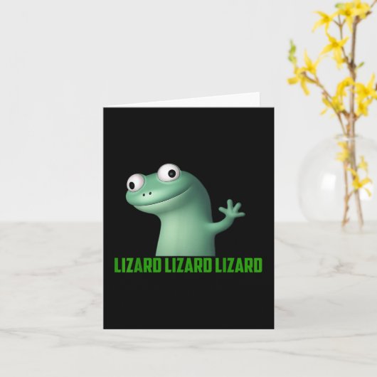 Lizard Meme Lizard Lizard Lizard Grappige Grafisch Kaart (Gele Bloem)