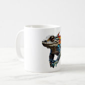 Lizard Mozaïek Cup Glas in lood Ontwerp Koffiemok (Voorkant links)