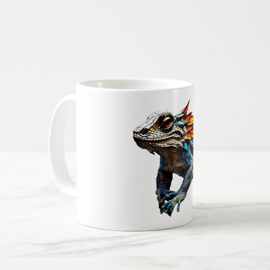 Lizard Mozaïek Cup Glas in lood Ontwerp Koffiemok (Voorkant links)