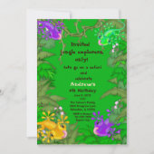 Lizard Oerwoud Birthday Uitnodiging (Voorkant)