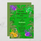 Lizard Oerwoud Birthday Uitnodiging (Voorkant / Achterkant)