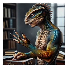 Lizard People Fantasy Conspiracy Poster Kunst