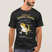 Lizard Pet Animal Reptile Gecko Anatomy Of Bearded T-shirt (Voorkant)