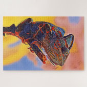Lizard Portrait Painting Digital Art Puzzle Legpuzzel (Horizontaal)