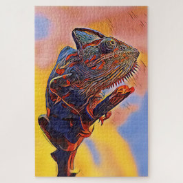 Lizard Portrait Painting Digital Art Puzzle Legpuzzel