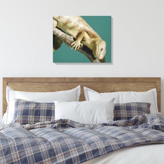 Lizard Reptile Animal Happy "happy lizard" Canvas Afdruk (Insitu (Slaapkamer))
