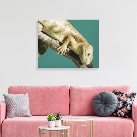 Lizard Reptile Animal Happy "happy lizard" Canvas Afdruk (Insitu (Woonkamer))