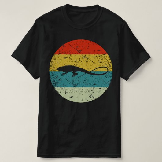 lizard retro  silhouette 70s t-shirt (Design voorkant)