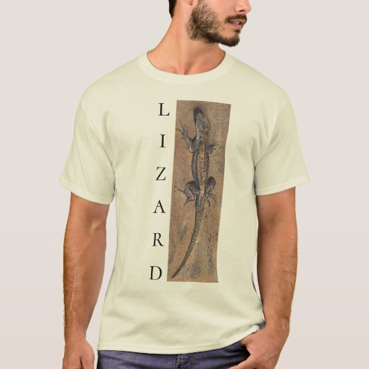 Lizard Sand Tan Southwest Animal Vertical Design T-shirt (Voorkant)