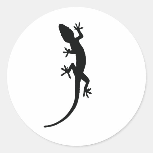 Lizard Silhouette Ronde Sticker (Voorkant)
