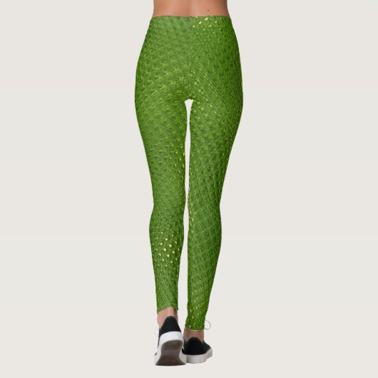 Lizard Skin Print Groen Gele Leggings (Achterkant)