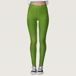 Lizard Skin Print Groen Gele Leggings