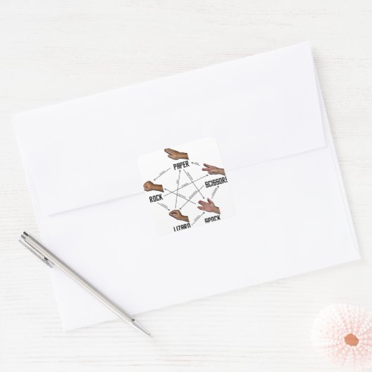 Lizard-Spock Vierkante Sticker (Envelop)