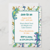 Lizard Themed Boy's Birthday Party Kaart (Achterkant)