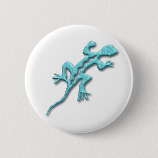 Lizard-turquoise Ronde Button 5,7 Cm (Voorkant)