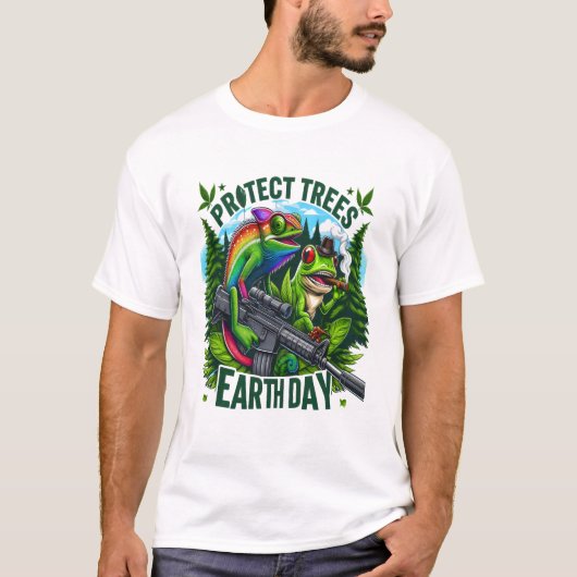 Lizard Warrior red de bomen T-shirt (Voorkant)