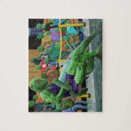 Lizard Warrior Wrestling Small Fantasy Art Puzzle Legpuzzel