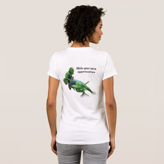 Lizard Warrior Wrestling Sport Fantasy Art T-Shirt (Achterkant volledig)