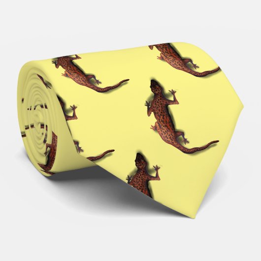 Lizard Wildlife Stropdas Yellow (Opgerold)