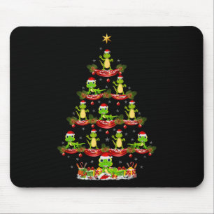 Lizard Xmas Verlichting Santa Lizard Kerstboom Muismat