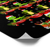 Lizard Xmas Verlichting Santa Lizard Kerstboom Poster (Hoek)