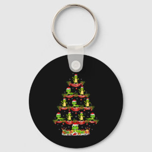 Lizard Xmas Verlichting Santa Lizard Kerstboom Sleutelhanger