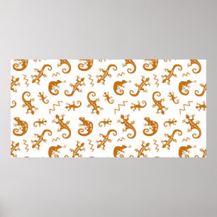 Lizards en kameleons naadloos patroon poster