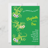 Lizards Geckos Cute Kinder 1e verjaardag Kaart (Voorkant)