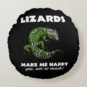 Lizards maken me blij met Cute Gecko Reptile Rond Kussen