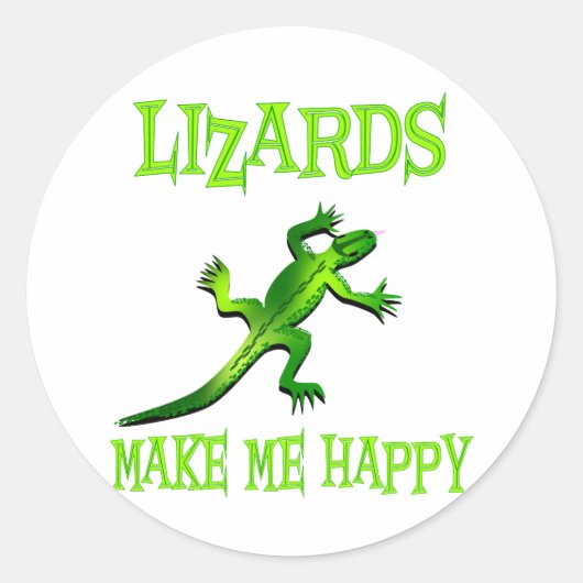 Lizards maken me gelukkig ronde sticker (Voorkant)