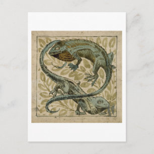Lizards, ontwerp voor een tegel (excl. op papier) briefkaart