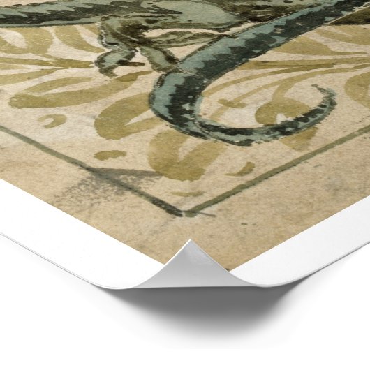 Lizards, ontwerp voor een tegel (excl. op papier) poster (Hoek)