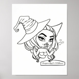 Lizbeth kleur je eigen Poster