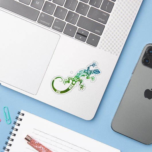 Lizzard Sticker (Laptop met iPhone)