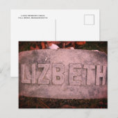 Lizzie Borden Grave Marker - Herfst River, MA Briefkaart (Voorkant / Achterkant)