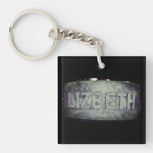 Lizzie Borden Grave Marker - Herfst River, MA Sleutelhanger (Voorkant)