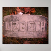 Lizzie Borden Gravestone "Lizbeth" Herfst, MA Poster (Voorkant)