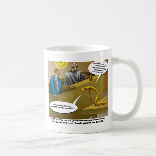 Lizzie Borden Trial Funny Cartoon Gifts Koffiemok (Rechts)