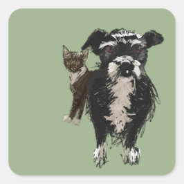 Lizzie & Kitty Vierkante Sticker