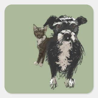 Lizzie & Kitty Vierkante Sticker