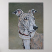 Lizzy Brindle Greyhound Wenskaart Poster (Voorkant)