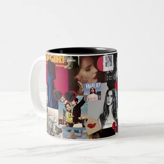 Lizzy Esthetische Collage Mok -  Retro (Voorkant links)