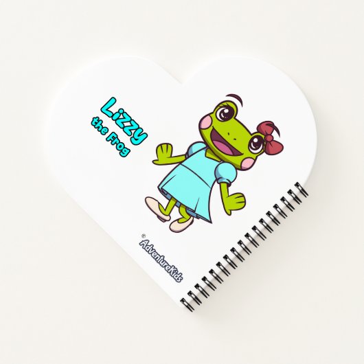 Lizzy the Frog Heart Notitieblok | AdventureKids Notitieboek (Achterkant)