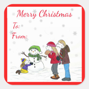 Lizzy's Mensen Sneeuwman Fun Gift Stickers