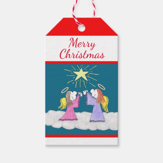 Lizzy's People Angels Holy Night Gift Labels Cadeaulabel (Voorkant)