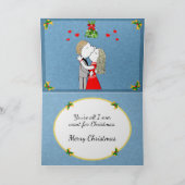 Lizzy's People Mistletoe Kiss Kerst Kaart (Binnen)
