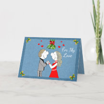 Lizzy's People Mistletoe Kiss Kerst Kaart