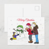 Lizzy's People Snowman Fun Kerstmis Briefkaart (Voorkant / Achterkant)