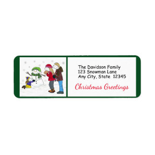 Lizzy's People Snowman Fun Return Address Labels